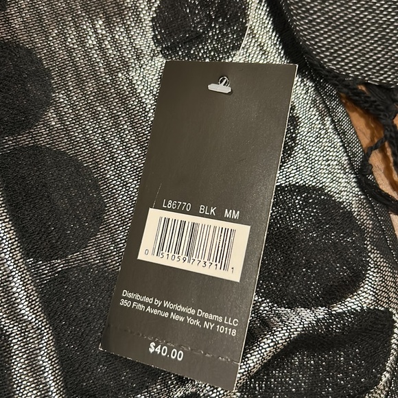 Accessory Street Black & Silver Scarf. NEW with tags. - Picture 12 of 16